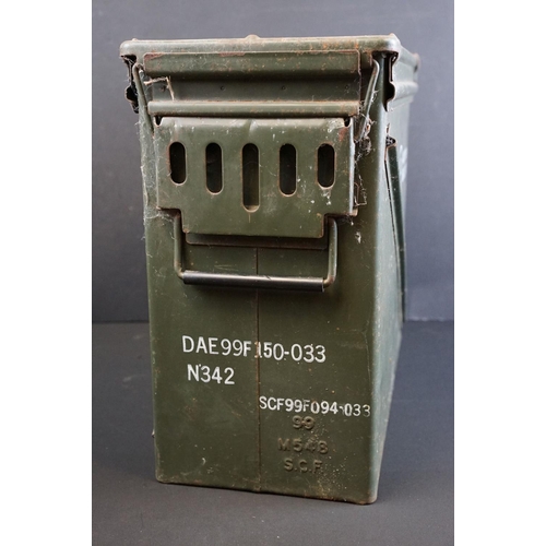 433 - A United States military 72 Fuze PD M935 ammunition box, green painted metal.