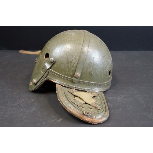 435 - A post World War Two / WW2 Tanker / Tank crew helmet, complete example, size 55.