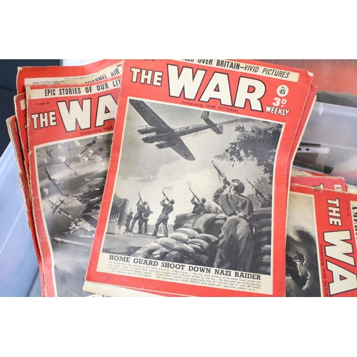 457 - A large collection of military related ephemera to include World War Two magazines (Signal, War..etc... 