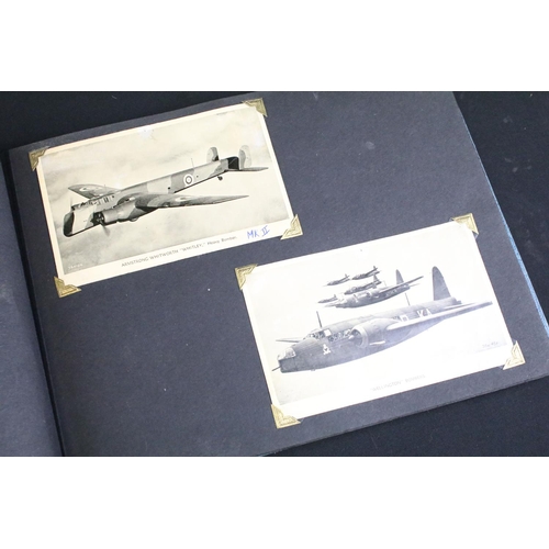 484 - A World War Two / WW2 era photograph postcard album contained original press photographs, photograph... 