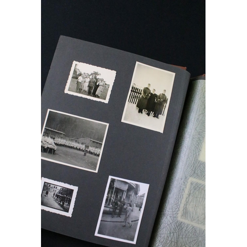 61 - A Genuine World War Two German soldiers photograph album complete with contents of seventy two photo... 