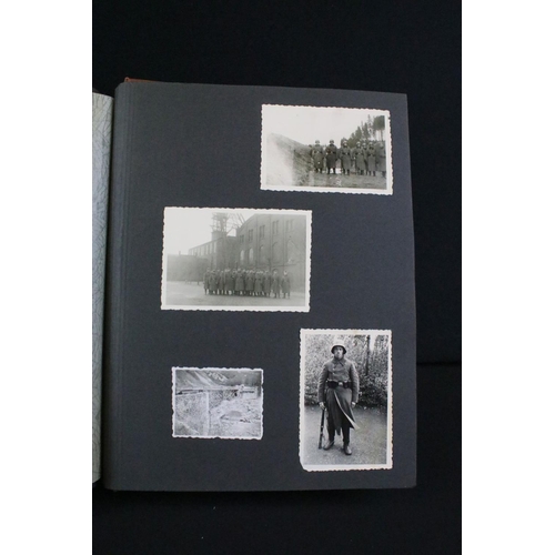 61 - A Genuine World War Two German soldiers photograph album complete with contents of seventy two photo... 