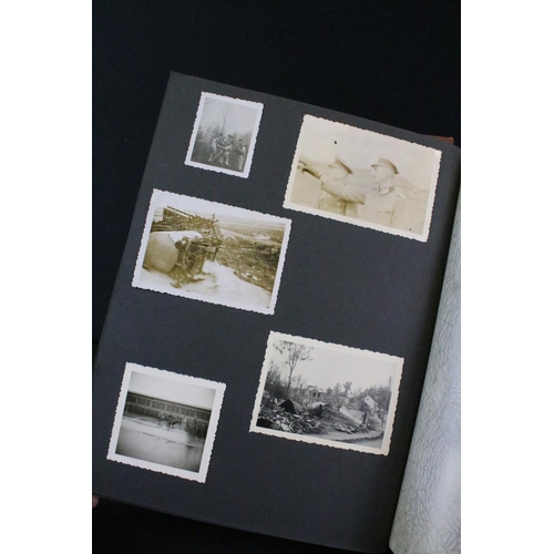 61 - A Genuine World War Two German soldiers photograph album complete with contents of seventy two photo... 