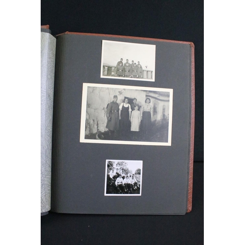 61 - A Genuine World War Two German soldiers photograph album complete with contents of seventy two photo... 