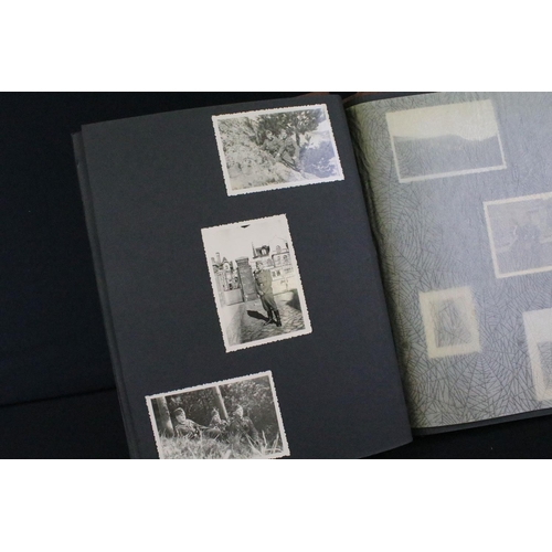 61 - A Genuine World War Two German soldiers photograph album complete with contents of seventy two photo... 