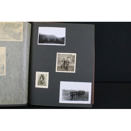 61 - A Genuine World War Two German soldiers photograph album complete with contents of seventy two photo... 