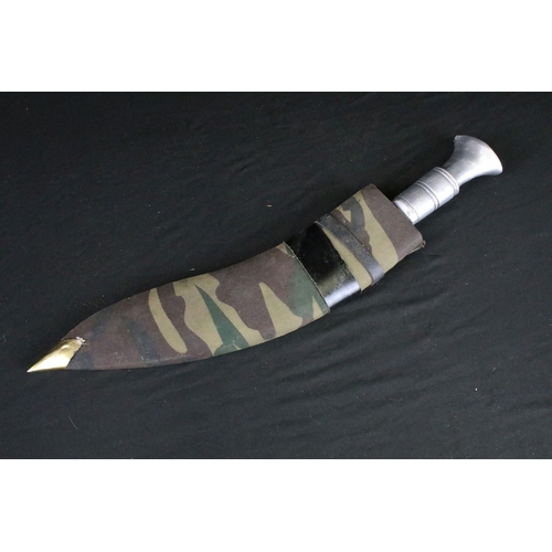 87 - A Gurkha duty / working Kukri knife, Sirupate blade with aluminium handle, made in Dehradun India, u... 