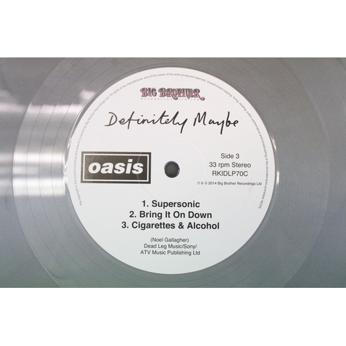 50 - Vinyl / Autograph - 2 LPs to include Oasis Definitely Maybe 25th anniversary silver vinyl edition si... 