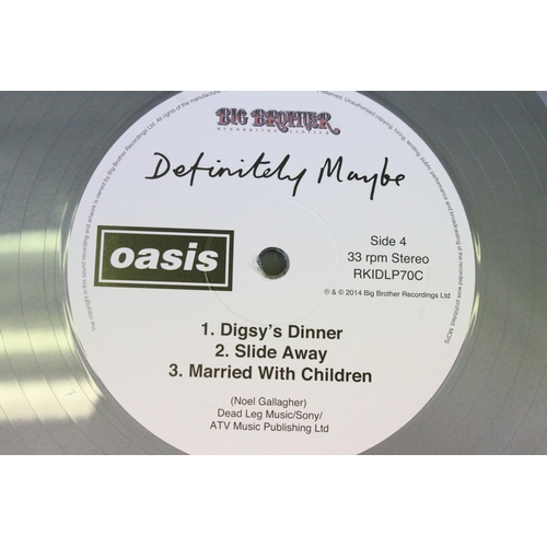 50 - Vinyl / Autograph - 2 LPs to include Oasis Definitely Maybe 25th anniversary silver vinyl edition si... 