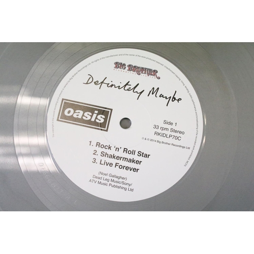 50 - Vinyl / Autograph - 2 LPs to include Oasis Definitely Maybe 25th anniversary silver vinyl edition si... 