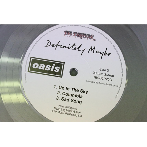 50 - Vinyl / Autograph - 2 LPs to include Oasis Definitely Maybe 25th anniversary silver vinyl edition si... 