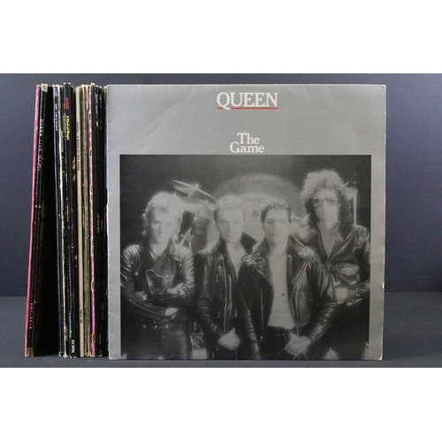 87 - Vinyl - 14 Queen LPs to include The Game, The Miracle, Greatest Hits, Queen II, Jazz (foldout 