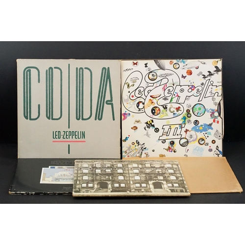 101 - Vinyl - 5 Led Zeppelin LPs to include III (working wheel), Coda, Physical Graffiti, In Through The O... 