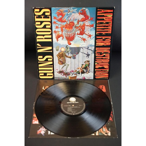 118 - Vinyl - 14 Rock / Metal LPs to include Guns N Roses Appetite For Destruction (withdrawn sleeve), Bla... 