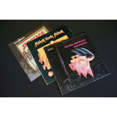 125 - Vinyl - 14 Black Sabbath LPs to include Master Of Reality (box sleeve), Vol 4 (Vertigo), Paranoid, S... 