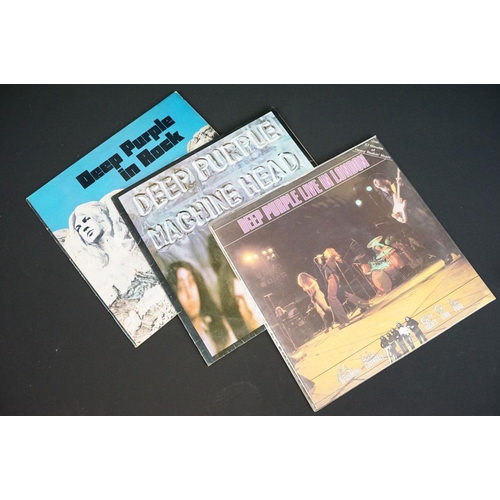 127 - Vinyl - 10 Deep Purple LPs to include Fireball, Stormbringer, Come Taste The Band, Live In London, M... 