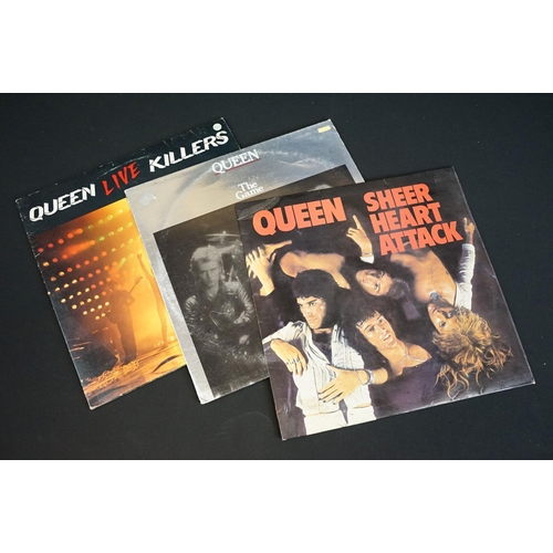 130 - Vinyl - 8 Queen / Members LPs to include Greatest Hits II, Sheer Heart Attack, The Game, Jazz, Live ... 