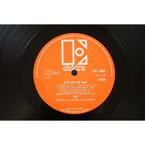 28 - Vinyl - MC5 ‎– Kick Out The Jams LP on Elektra Records EKS 74042. Original UK 1st pressing, orange /... 