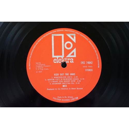 28 - Vinyl - MC5 ‎– Kick Out The Jams LP on Elektra Records EKS 74042. Original UK 1st pressing, orange /... 