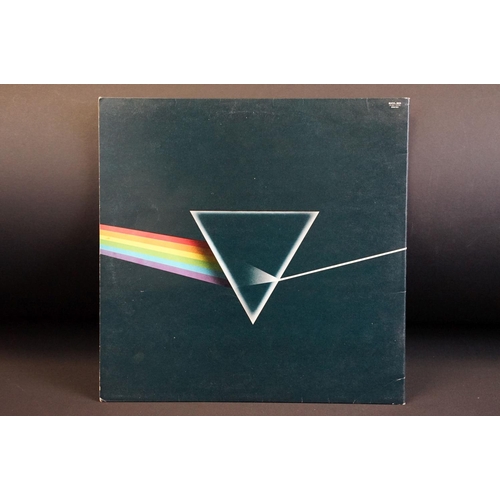 3 - Vinyl - Pink Floyd - Dark Side Of The Moon LP on Harvest SHVL 804. Solid blue triangle labels. Black... 