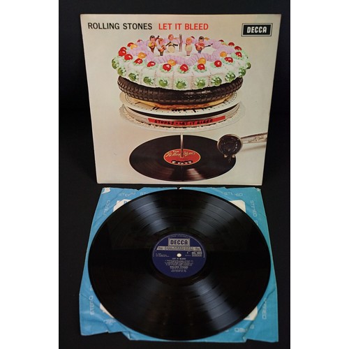 129 - Vinyl - 13 Rolling Stones LPs to include Sticky Fingers (working zip), Let It Bleed (boxed Decca ste... 