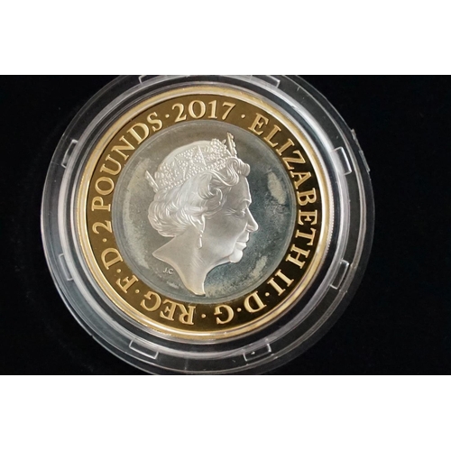 100 - A collection of four Royal Mint Queen Elizabeth II £2 silver proof coins to include 2015, 2014, 2016... 