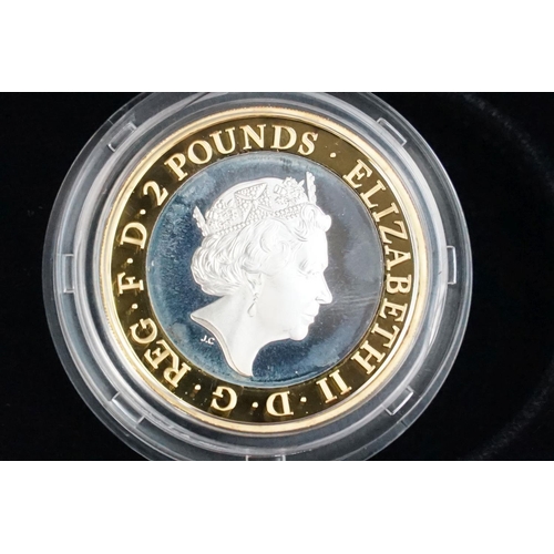 101 - A collection of four Royal Mint Queen Elizabeth II £2 silver proof coins to include 2014, 2015, 2016... 