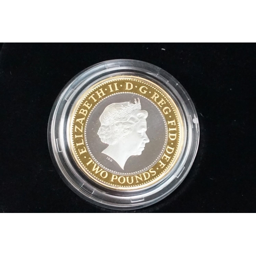 102 - A collection of four Royal Mint Queen Elizabeth II £2 silver proof coins to include 2014, 2013, 2016... 