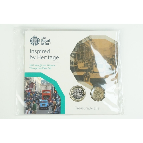 119 - A collection of Royal Mint United Kingdom brilliant uncirculated coins to include £1 and 50p coin ex... 