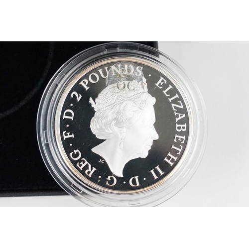 122 - A Royal Mint United Kingdom 2015 Britannia one ounce silver bullion £2 coin encapsulated within fitt... 