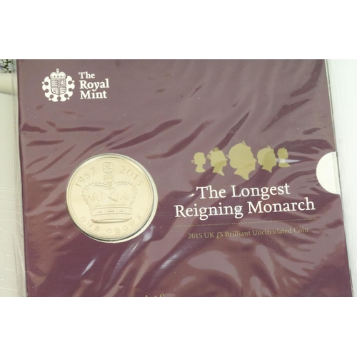 138 - A collection of eleven Royal Mint United Kingdom £5 and Crown collectors coins within original Royal... 