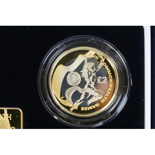 139 - A Royal Mint United Kingdom 2002 Manchester Commonwealth games silver proof four coin set, encapsula... 