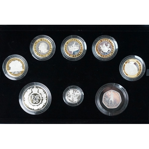 145 - A Royal Mint United Kingdom Queen Elizabeth II 2016 silver proof commemorative coin set, encapsulate... 