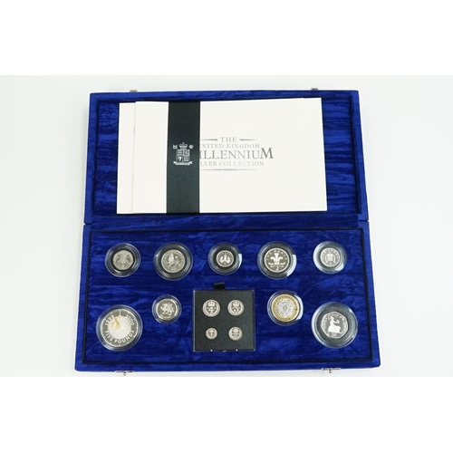 146 - A Royal Mint Queen Elizabeth II United Kingdom 2000 Millennium silver proof coin set, coins encapsul... 