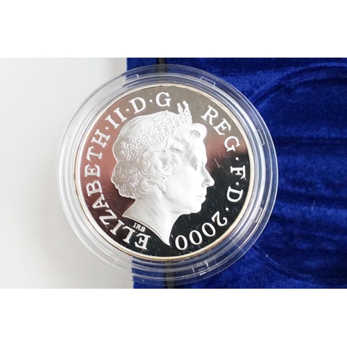 146 - A Royal Mint Queen Elizabeth II United Kingdom 2000 Millennium silver proof coin set, coins encapsul... 