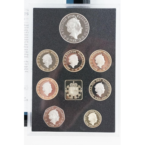 149 - A Royal Mint United Kingdom Queen Elizabeth II 2016 collectors edition proof coin set, encapsulated ... 