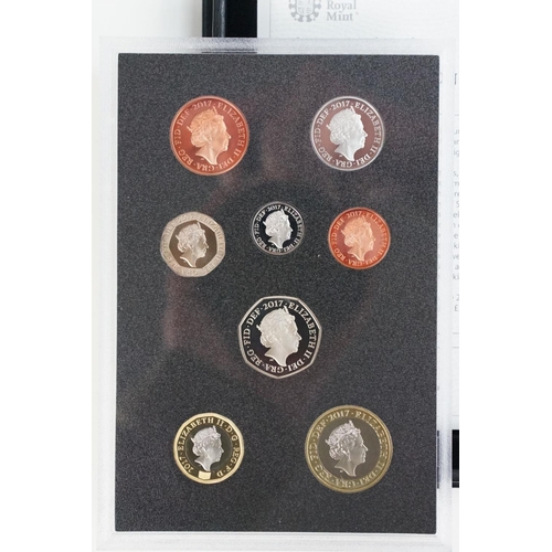 150 - A Royal Mint United Kingdom Queen Elizabeth II 2017 collectors edition proof coin set, encapsulated ... 