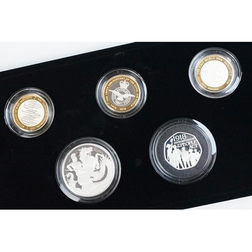 153 - A Royal Mint Queen Elizabeth II 2018 United Kingdom silver proof piedfort commemorative coin set, co... 