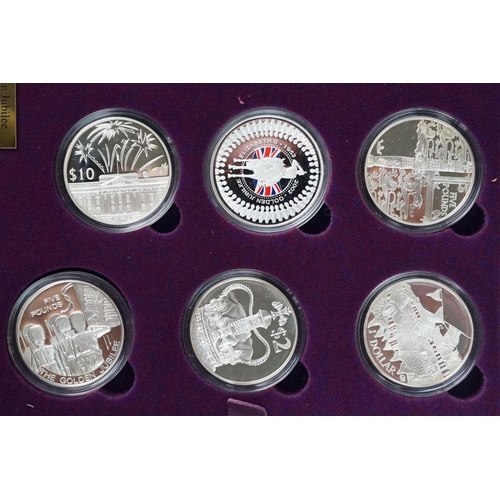 155 - A Royal Mint Queen Elizabeth II 2002 Golden Jubilee coin set, comprising of twenty four silver proof... 