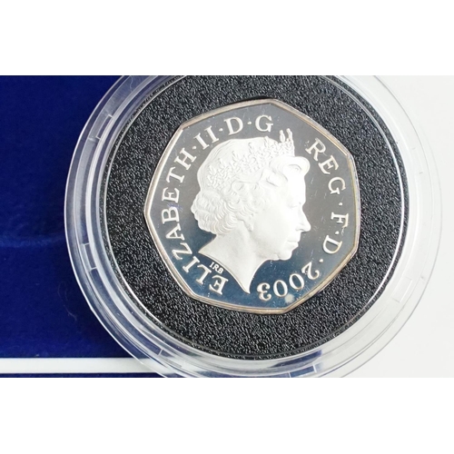 157 - A Royal Mint Queen Elizabeth II United Kingdom 2003 piedfort silver proof three coin set comprising ... 