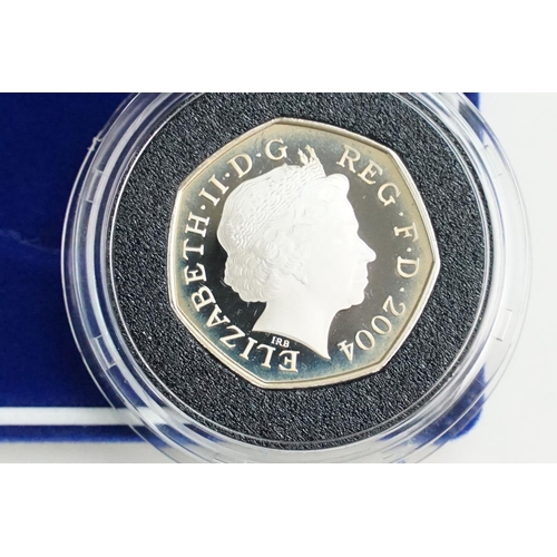 158 - A Royal Mint Queen Elizabeth II United Kingdom 2004 piedfort silver proof three coin set comprising ... 