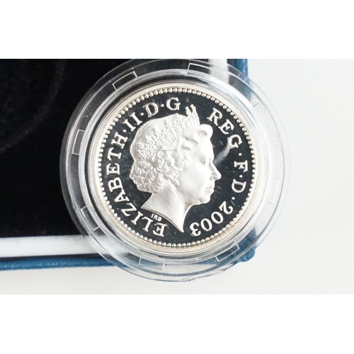 159 - A Royal Mint Queen Elizabeth II United Kingdom 2003 silver proof £1 four coin set, encapsulated with... 