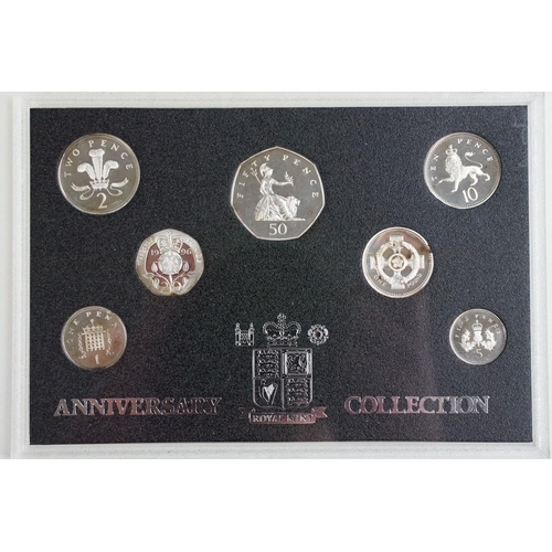 161 - A Royal Mint Queen Elizabeth II United Kingdom 1996 silver proof coin anniversary collection, encaps... 