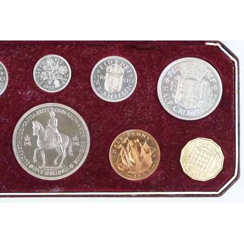 165 - A Royal Mint Queen Elizabeth II United Kingdom 1953 specimen proof ten coin set within fitted displa... 