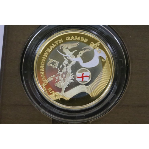 173 - A Royal Mint Queen Elizabeth II United Kingdom 2002 Commonwealth Games Piedfort silver proof coin se... 