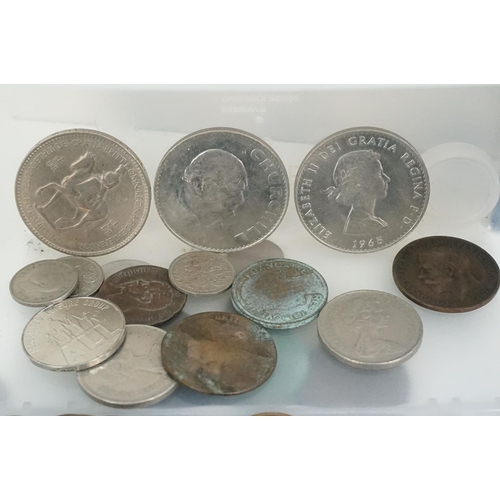 179 - A collection of British and world coins to include British pre decimal and some silver examples.