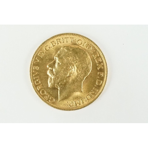 183 - A United Kingdom King George V 1912 gold full sovereign coin.