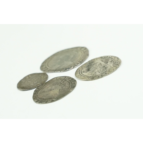 188 - A small collection of four British silver hammered coins to include Queen Elizabeth I examples.