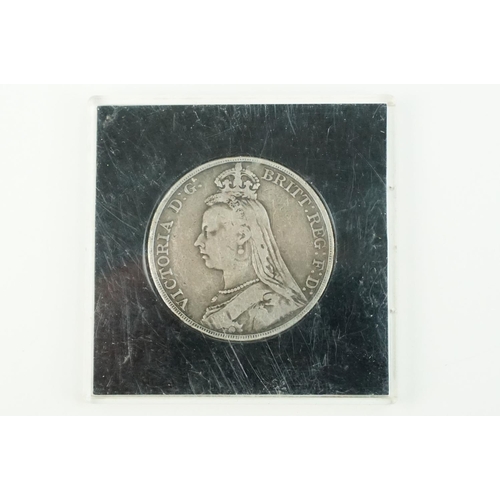 191 - A collection of three British Queen Victoria silver crown coins to include 1889, 1900 and 1891 examp... 