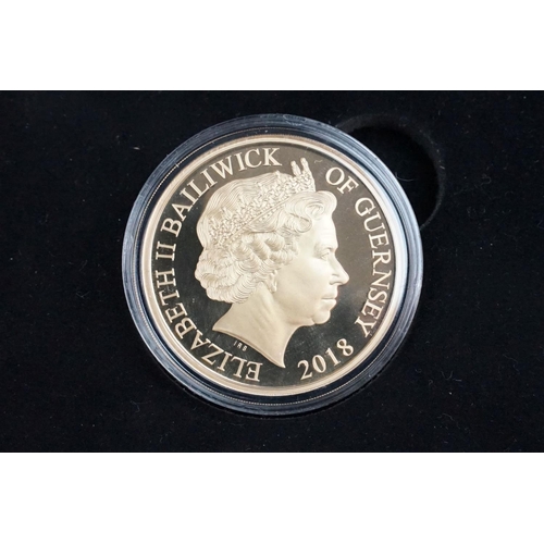 196 - A 2018 Royal Air Force / RAF Centenary gold proof £5 coin, encapsulated within fitted display case a... 